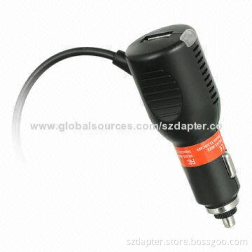 New Design Hot Sell 5V/2.1A Power Cord Car Charger with 1,000mAh Capacity
